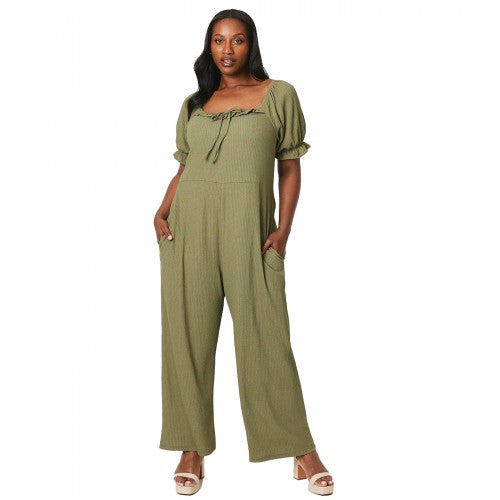 Front - Dorothy Perkins Womens/Ladies Ruffle Neck Plus Jumpsuit