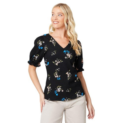 Front - Dorothy Perkins Womens/Ladies Floral V Neck Short-Sleeved Top