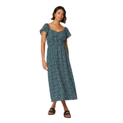 Front - Dorothy Perkins Womens/Ladies Ditsy Print Angel Sleeve Midi Dress