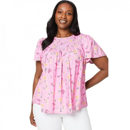 Front - Dorothy Perkins Womens/Ladies Ditsy Print Shirred Yoke Plus Blouse