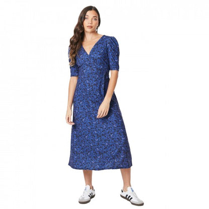 Front - Dorothy Perkins Womens/Ladies Floral V Neck Petite Short-Sleeved Midi Dress