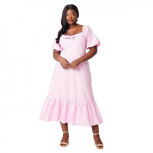 Front - Dorothy Perkins Womens/Ladies Tiered Front Tie Plus Midi Dress