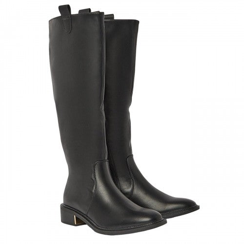 Front - Principles Womens/Ladies Kandy Classic Suedette Knee-High Low Heel Riding Boots