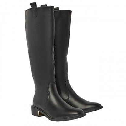 Front - Principles Womens/Ladies Kandy Classic Suedette Knee-High Low Heel Riding Boots