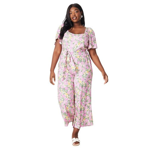 Front - Dorothy Perkins Womens/Ladies Floral Waist Tie Plus Jumpsuit