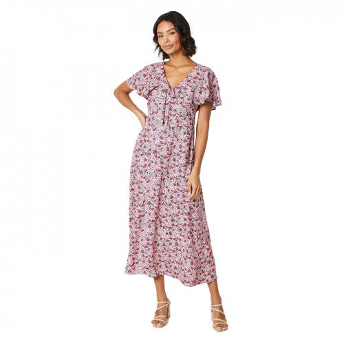 Front - Dorothy Perkins Womens/Ladies Floral Flutter Midi Dress