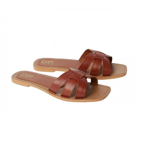 Front - Dorothy Perkins Womens/Ladies Jemma Leather Woven Sliders