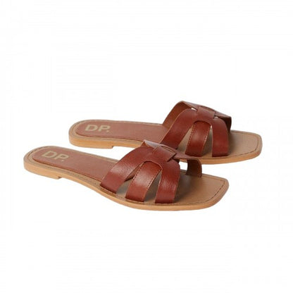Front - Dorothy Perkins Womens/Ladies Jemma Leather Woven Sliders