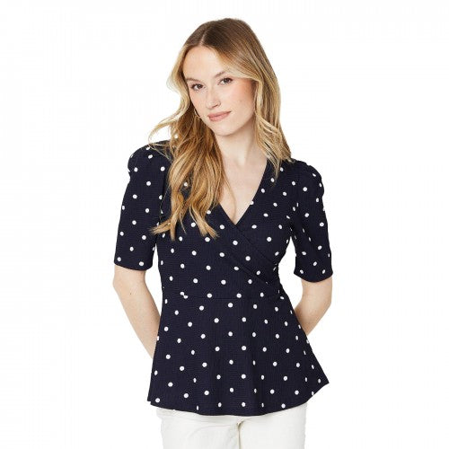 Front - Dorothy Perkins Womens/Ladies Wrap Puff Sleeve Top