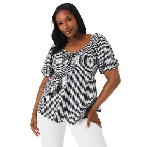 Front - Dorothy Perkins Womens/Ladies Gingham Front Tie Plus Top