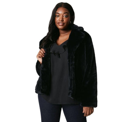 Front - Dorothy Perkins Womens/Ladies Faux Fur Single-Breasted Plus Coat