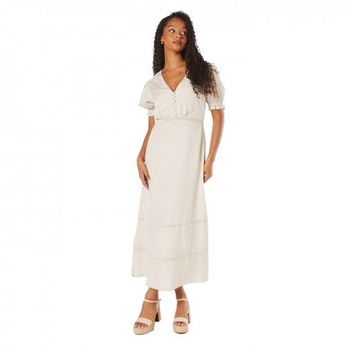 Front - Dorothy Perkins Womens/Ladies Broderie Button Front Tall Midi Dress