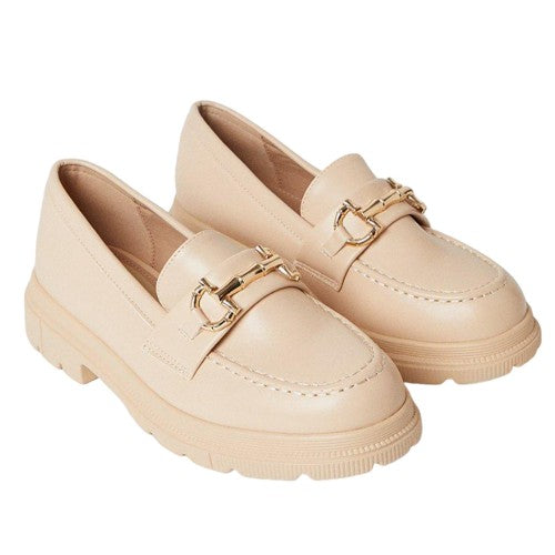 Front - Faith Womens/Ladies Luna Snaffle Detail Loafers