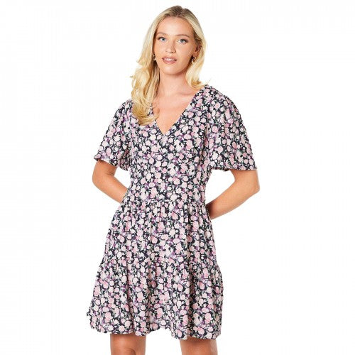 Front - Dorothy Perkins Womens/Ladies Ditsy Print Angel Sleeve Mini Dress