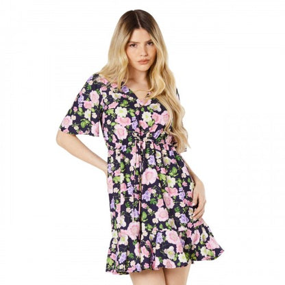 Front - Dorothy Perkins Womens/Ladies Floral Tiered Hem Mini Dress