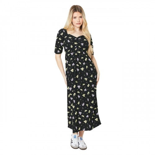 Front - Dorothy Perkins Womens/Ladies Ditsy Floral Ruched Front Midi Dress