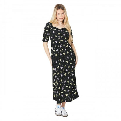 Front - Dorothy Perkins Womens/Ladies Ditsy Floral Ruched Front Midi Dress