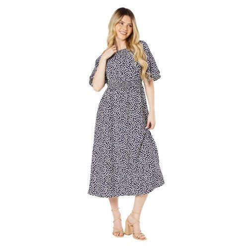 Front - Dorothy Perkins Womens/Ladies Spotted Shirred Waist Double Frill Midi Dress