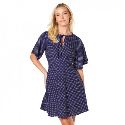 Front - Dorothy Perkins Womens/Ladies Spotted Front Tie Mini Dress