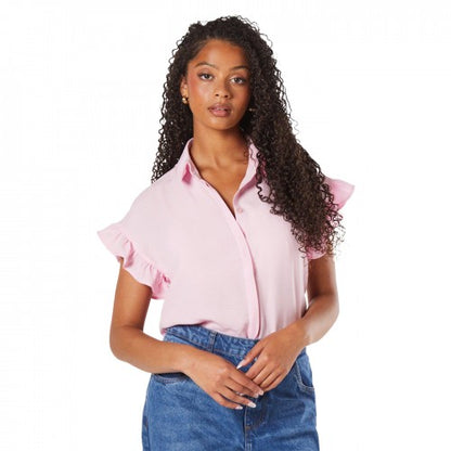 Front - Dorothy Perkins Womens/Ladies Button Through Tall Ruffle Shirt