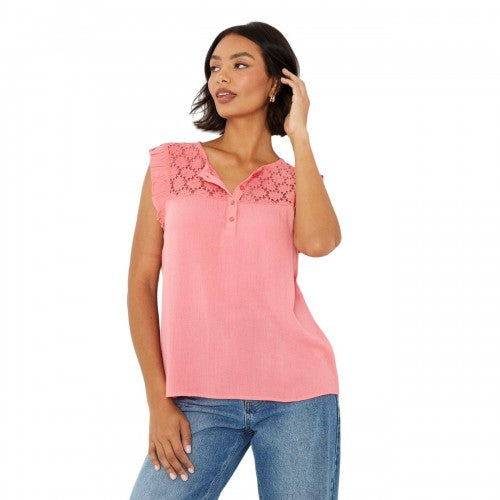 Front - Dorothy Perkins Womens/Ladies Lace Detail Vest Top