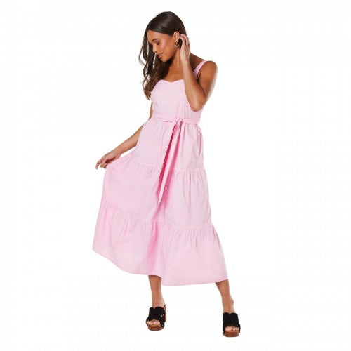 Front - Dorothy Perkins Womens/Ladies Poplin Waist Tie Petite Midi Dress