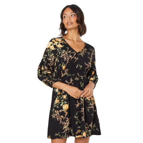 Front - Dorothy Perkins Womens/Ladies Floral V Neck Mini Dress