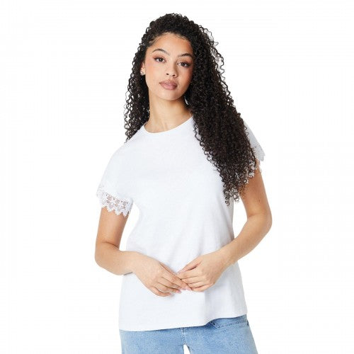 Front - Dorothy Perkins Womens/Ladies Lace Trim Tall T-Shirt