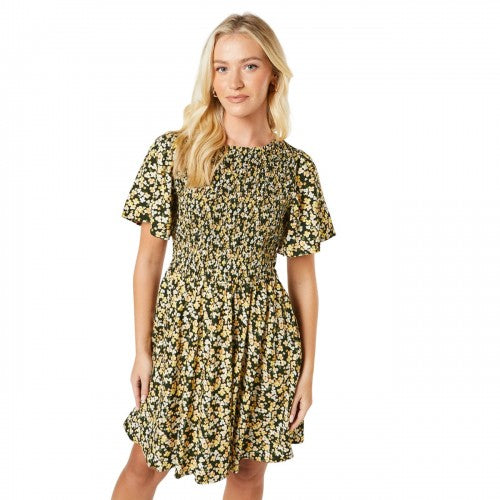 Front - Dorothy Perkins Womens/Ladies Ditsy Floral Shirred Flutter Mini Dress
