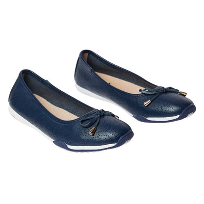 Front - Good For The Sole Womens/Ladies Tina Bow Detail Comfort Ballerina Flats