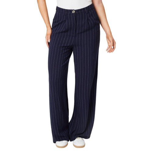 Front - Dorothy Perkins Womens/Ladies Linen-Look Striped Trousers