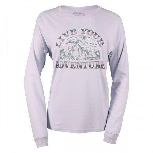 Front - Eddie Bauer Womens/Ladies Graphic Print Long-Sleeved T-Shirt