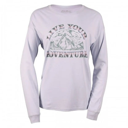 Front - Eddie Bauer Womens/Ladies Graphic Print Long-Sleeved T-Shirt