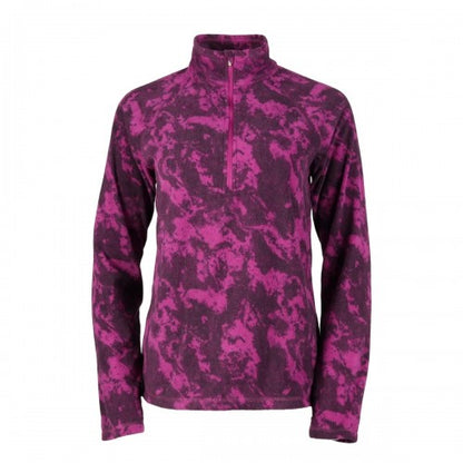 Front - Eddie Bauer Womens/Ladies Fast Marble Effect Quarter Zip Raglan Fleece Top