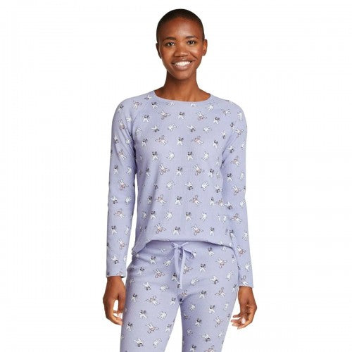 Front - Eddie Bauer Womens/Ladies Stines All-Over Print Thermal Pyjama Top