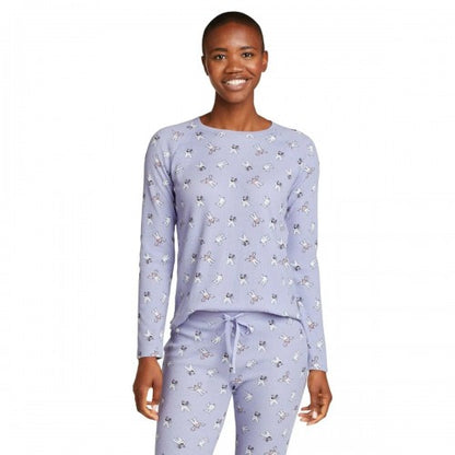 Front - Eddie Bauer Womens/Ladies Stines All-Over Print Thermal Pyjama Top
