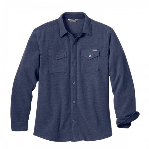 Front - Eddie Bauer Mens Chutes Stripe Microfleece Shirt
