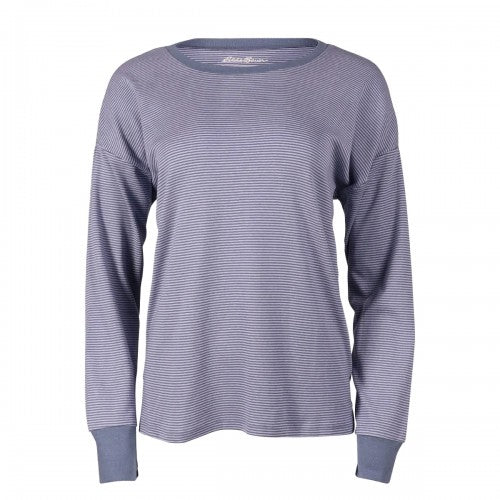 Front - Eddie Bauer Womens/Ladies Favorite Novelty Stripe Long-Sleeved T-Shirt