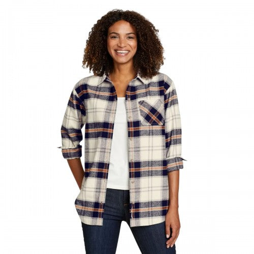 Front - Eddie Bauer Womens/Ladies Hemplify Checked Flannel Shirt