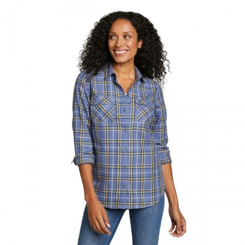 Front - Eddie Bauer Womens/Ladies Firelight Checked Flannel Shirt
