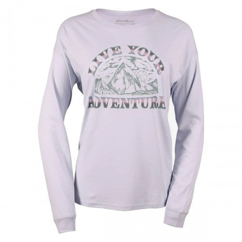 Front - Eddie Bauer Womens/Ladies Live Your Adventure Graphic Print Long-Sleeved T-Shirt