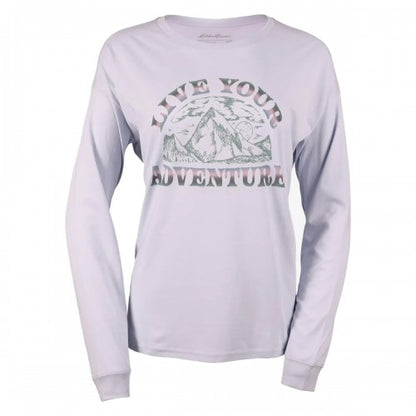 Front - Eddie Bauer Womens/Ladies Live Your Adventure Graphic Print Long-Sleeved T-Shirt