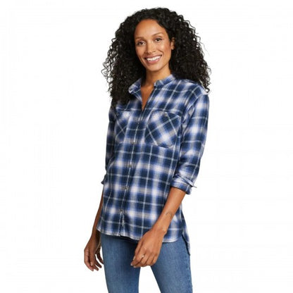 Front - Eddie Bauer Womens/Ladies Fremont Flannel Collarless Tunic
