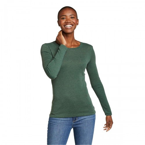 Front - Eddie Bauer Womens/Ladies Favorite Crew Neck Long-Sleeved T-Shirt