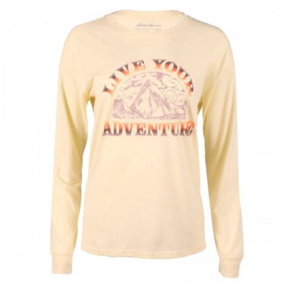 Front - Eddie Bauer Womens/Ladies Graphic Print Long-Sleeved T-Shirt
