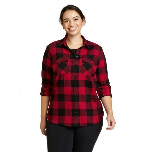 Front - Eddie Bauer Womens/Ladies Firelight Flannel Boyfriend Shirt