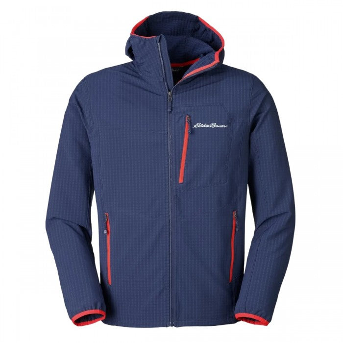 Front - Eddie Bauer Mens Sandstone Backbone Grid Jacket