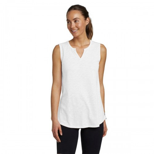 Front - Eddie Bauer Womens/Ladies Plain Split Neck Sleeveless Tunic
