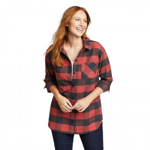 Front - Eddie Bauer Womens/Ladies Hemplify Flannel Shirt