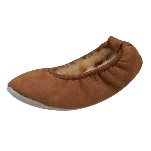 Front - Eastern Counties Leather Womens/Ladies Sheepskin Lined Ballerina Slippers
